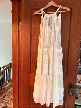 Sheer White Boho beach coverup